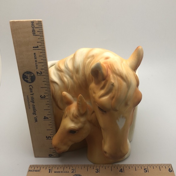 Vintage Equestrian Napco Porcelain Horse And Pawn Planter 5.25"H. Made in Japan - Picture 9 of 11